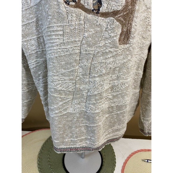 Vintage Jantzen USA Made Embroidered Bird/ House Women’s Woven Sweater Size L - Picture 5 of 16